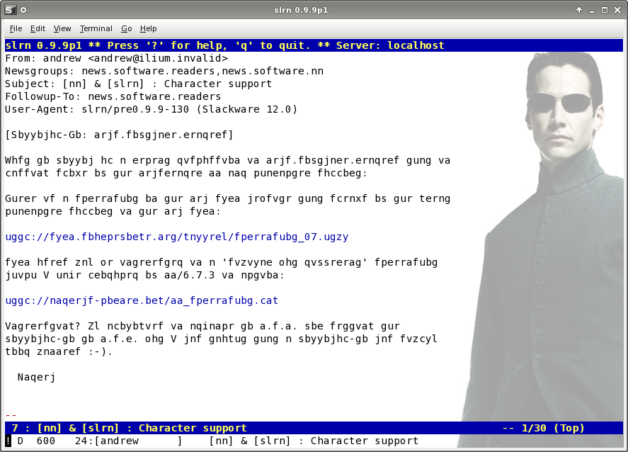 slrn: using rot13